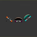 Three Colorful Skateboards in Orange Purple Turquoise with Creative Designs and Durable Wheels