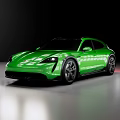 Green Sports Car With Sleek Design Shiny Exterior And Black Wheels