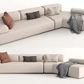 Modern corner sofa multiplayer sofa 3d model