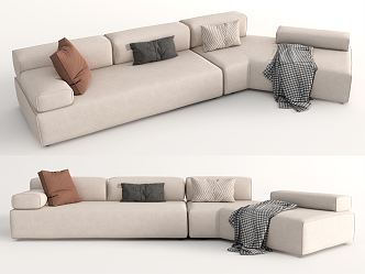 Modern corner sofa multiplayer sofa 3d model