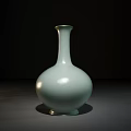 Ceramic Vases in Diverse Shapes with Light Blue Celadon Hues Smooth Surfaces and Crackle Patterns