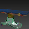Medical Equipment Professional Adjustable Surgical Table with Blue Mattress Stable White Base on Rolling Casters