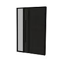 Modern Black Hinged Door With Vertical Stripes And Metal Handle Design