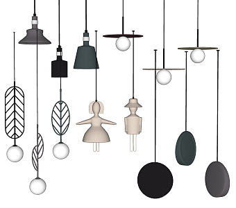 Nordic Chandelier Combination 3d model