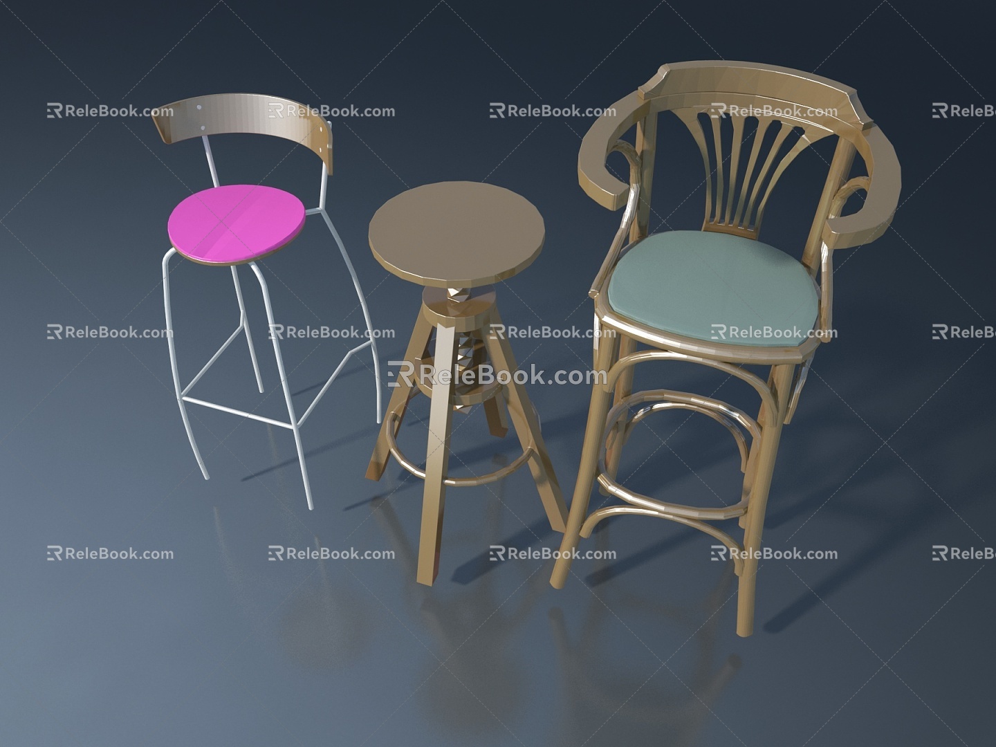 Stool Chair Wooden Stool 3d model