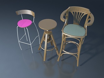 Stool Chair Wooden Stool 3d model