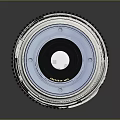 Professional Computer Lens With Black White Body And Red Accent Stripes 3d model