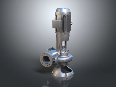 Industrial Grade Stainless Steel Vertical Hardware Pump with Electric Motor and Flange 3d model