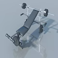 Adjustable Weight Bench With Barbell And Metal Frame For Home Workout 3d model