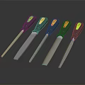 High Quality Screwdrivers With Various Sizes And Gray Yellow Handle Design 3d model