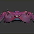 Pink Purple Gradient Crab With Blue Eyes And Spiky Textured Shell 3d model