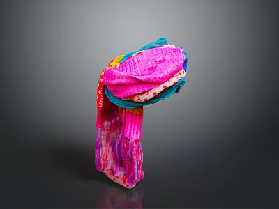 Colorful Vibrant Scarf With Soft Fabric For Daily Stylish Accessory Use 3d model