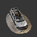 Damaged White SUV Car With Broken Front End And Damaged Exterior Parts