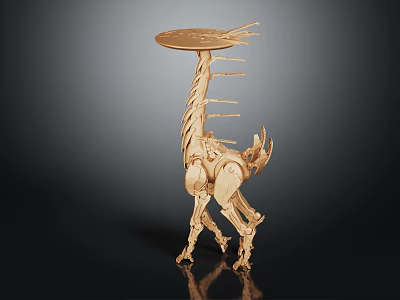 Unique Wooden Giraffe Shaped Decorative Table for Modern Home Interior Design 3d model