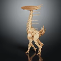 Unique Wooden Giraffe Shaped Decorative Table for Modern Home Interior Design 3d model