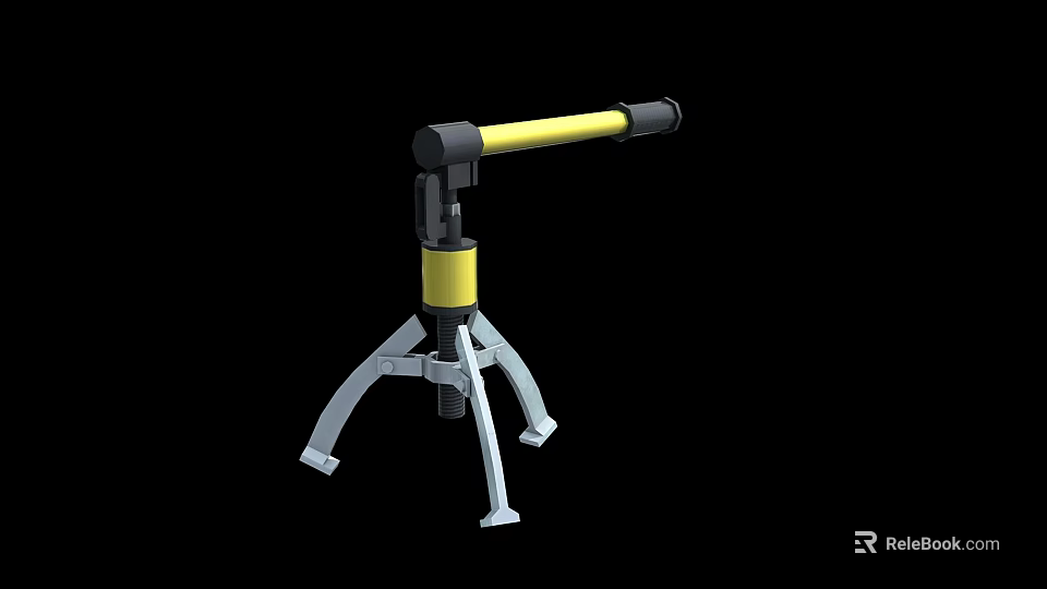 Durable Hardware Tool With Tripod Stand And Yellow Hydraulic Rod Structure 3d model 