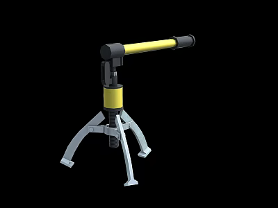 Durable Hardware Tool With Tripod Stand And Yellow Hydraulic Rod Structure 3d model