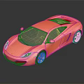 Orange Sports Car With Sleek Design Sunroof And Reflective Surface On Black Background