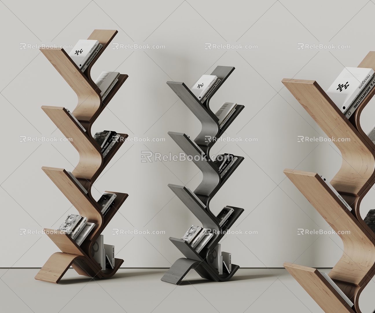 Hakkasan Bookshelf Book Storage Rack 3d model