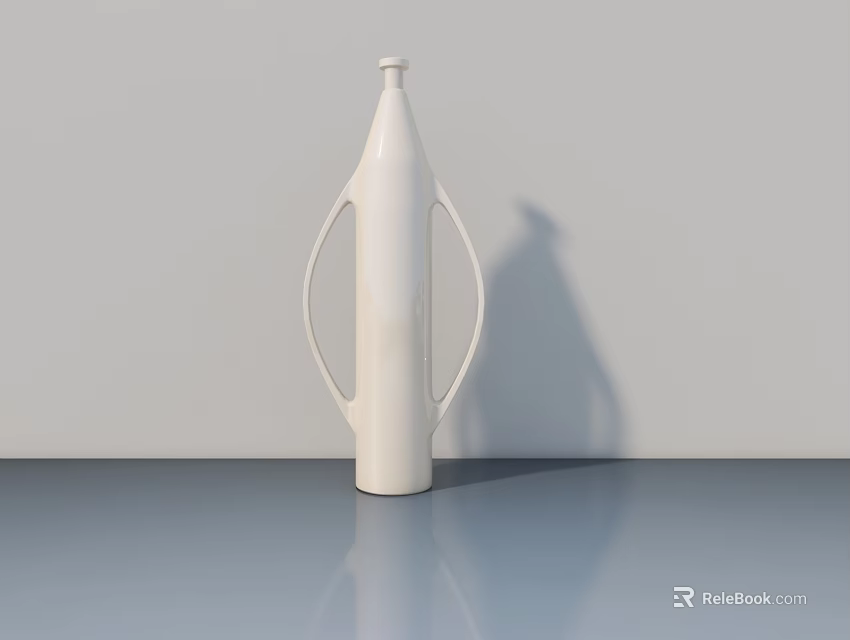 White Modern Decorative Ornament Set With Ring Handles For Tabletop 3d model 