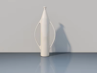 White Modern Decorative Ornament Set With Ring Handles For Tabletop 3d model