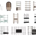 Modern Versatile Shelving Units Featuring Diverse Designs And Storage Solutions 3d model