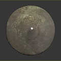 Vintage Silver Domed Decorative Lid With Intricate Carved Patterns And Small Opening