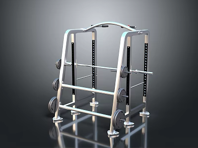 Sturdy Metal Barbell Rack With Dumbbells And Weight Plates For Gym Use 3d model