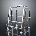 Sturdy Metal Barbell Rack With Dumbbells And Weight Plates For Gym Use