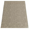 Light Gray Woven Square Rug With Textured Beige And Brown Pattern Design 3d model