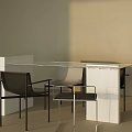 Modern Dining Table and Chair Combination 3d model