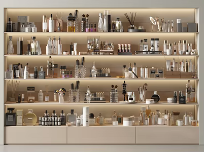 Modern cosmetics life supplies 3d model