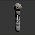 Futuristic Sci Fi Gun With Metallic Silver Finish And Curved Grip