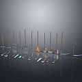 Essential Hardware Tools Collection With Shovels Rakes Pliers And Knives Arranged On Black Background