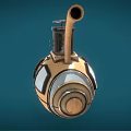 Vintage Small Underwater Vehicle With Round Windows And Wooden Metal Structure