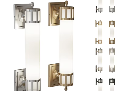 Modern Wall Sconces With Glass Shades And Various Metal Finishes For Home Decor 3d model