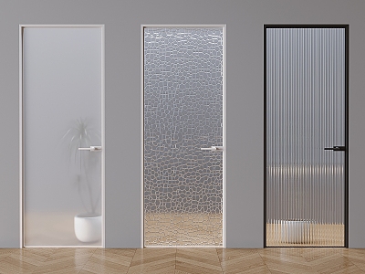 Frosted glass single door Changhong glass swing door glass sliding door kitchen bathroom glass door 3d model