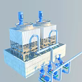 Industrial Fire Equipment with Cooling Towers Piping Systems and Valves for Safety Protection