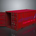Red Shipping Container With Open Door Featuring Airnorth Together We Fly 3d model