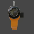 Futuristic Orange And Black Sci Fi Weapon With Mechanical Structure And Giant Barrel