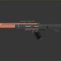 Modern Orange And Black Sniper Rifle With Scope And Tactical Design