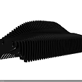 Modern Black Outdoor Chair With Ergonomic Ribbed Design And Durable Structure