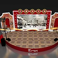 Pechoin Vintage Stage Design with Old Shanghai Theme Red Decorations and Black White Street View