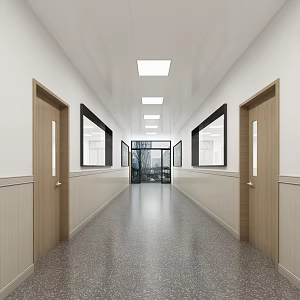 Modern aisle classroom 3d model