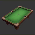 Standard Billiard Table With Green Felt Top And Wooden Frame Pockets