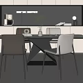 Modern Dining Table and Chair Combination 3d model