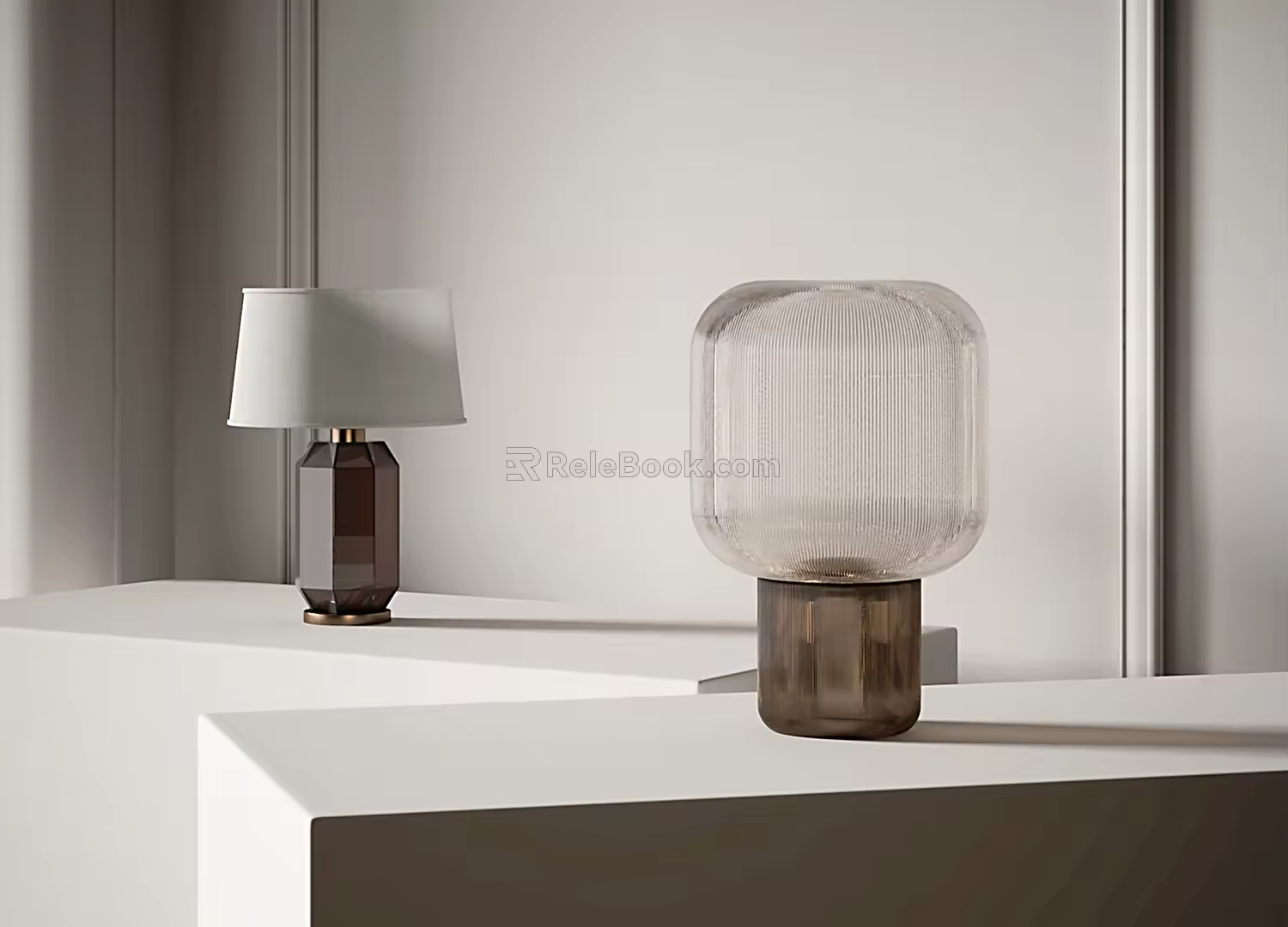 modern table lamp glass table lamp 3d model