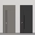 Modern Security Doors In Gray And Black With Sleek Design And Secure Locks 3d model
