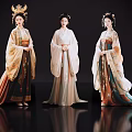 Elegant Game and Movie Characters in Ancient Chinese Traditional Costumes with Ornate Headpieces