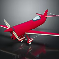 Red Biplane Passenger Aircraft With Propeller And Classic Exterior Design